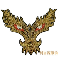 廣東刺繡廠家直銷服裝珠片亮片繡花章仔圓形卡通翻片珠片繡布貼